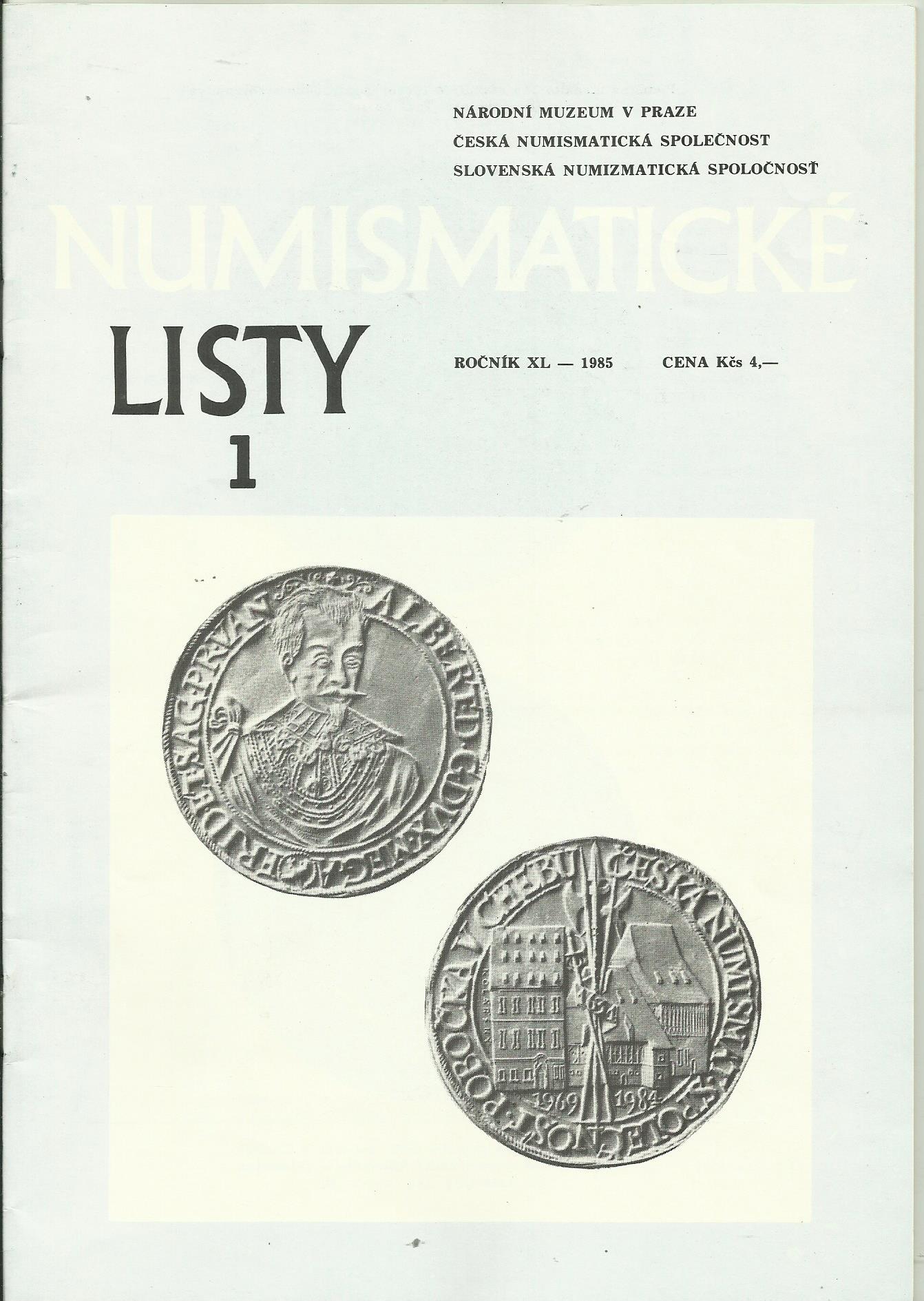 Numismatické listy 1-6/ 1985