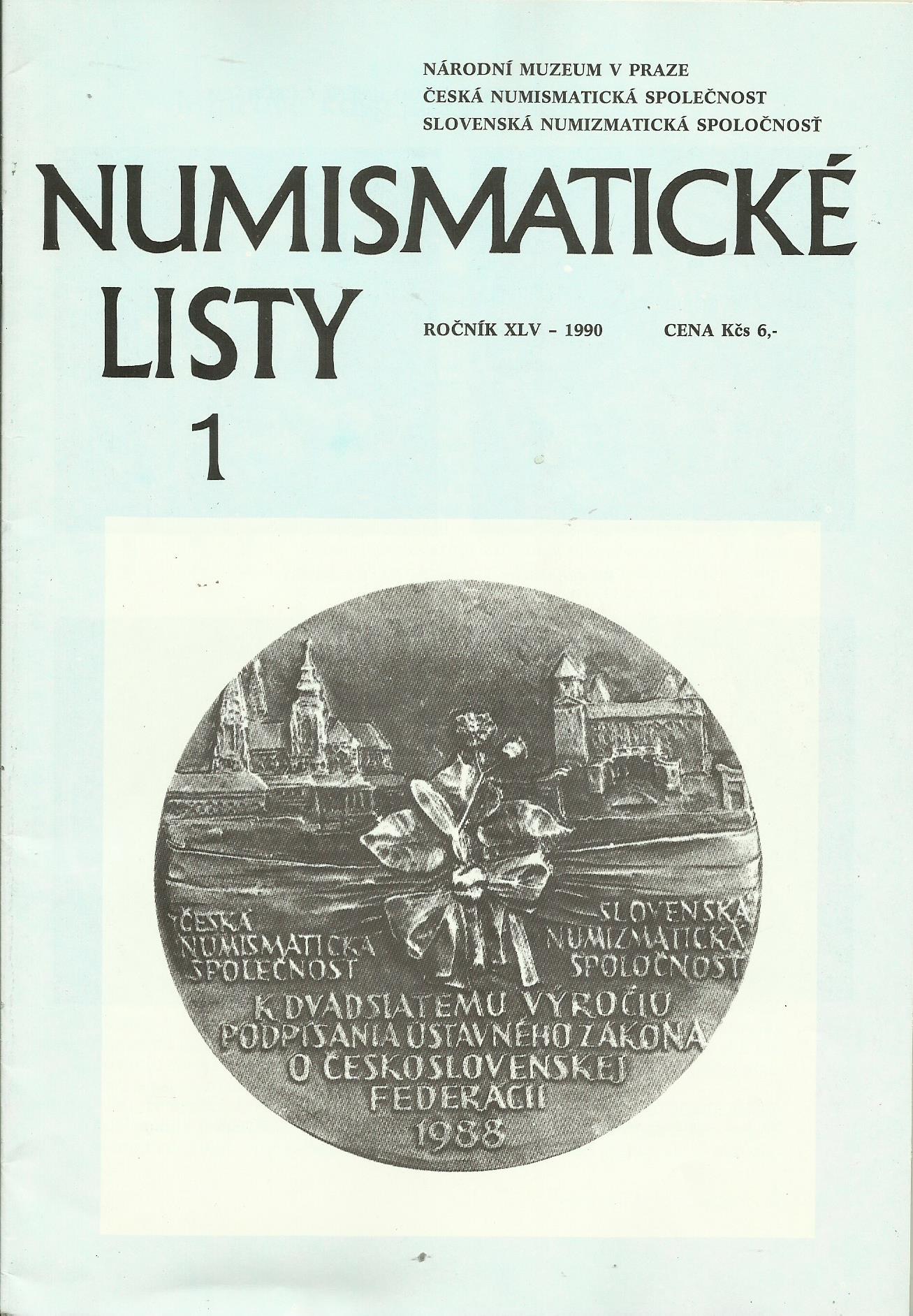 Numismatické listy 1-6/ 1990