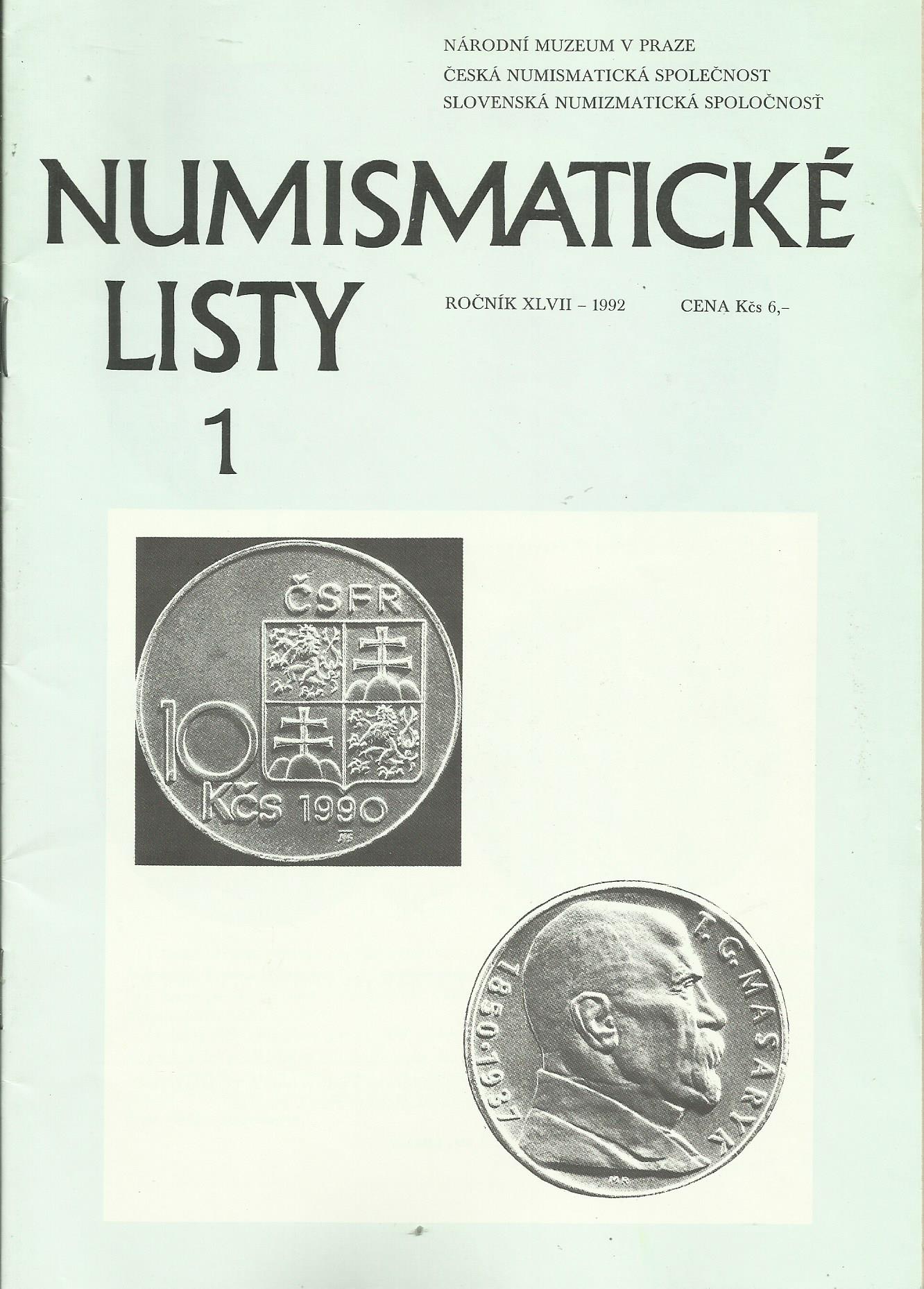 Numismatické listy 1-6/ 1992