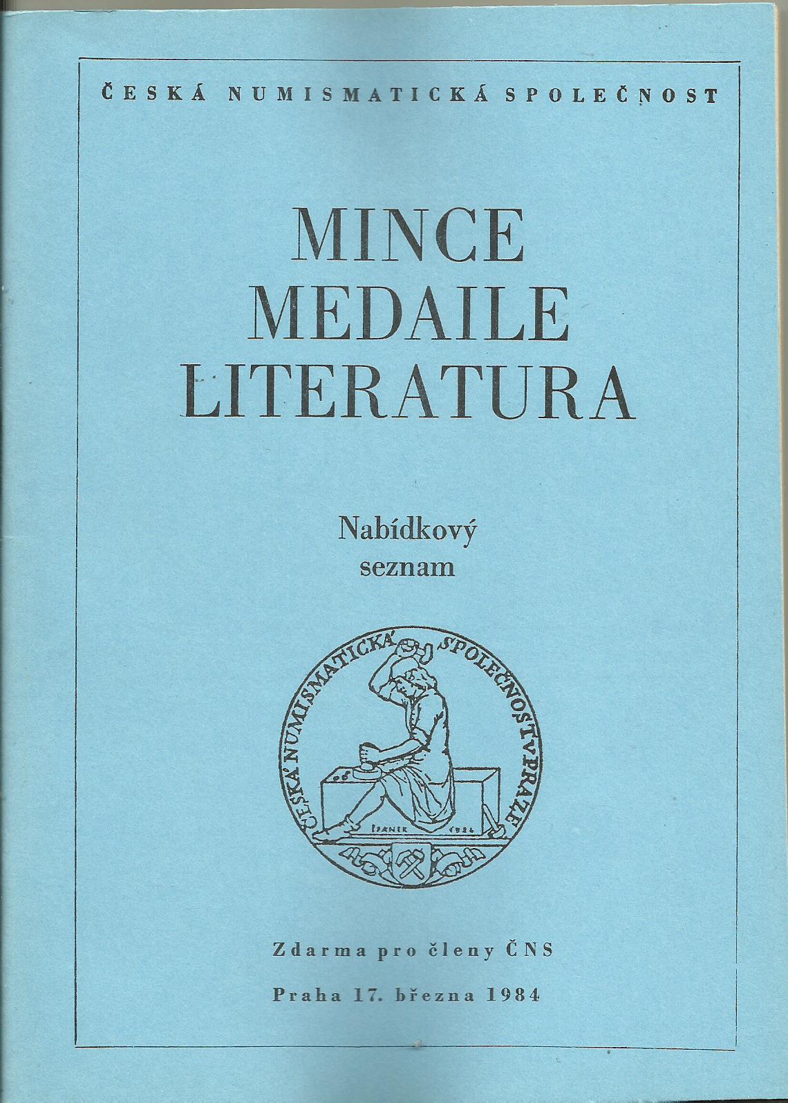 Mince, medaile, literatura - březen 1984