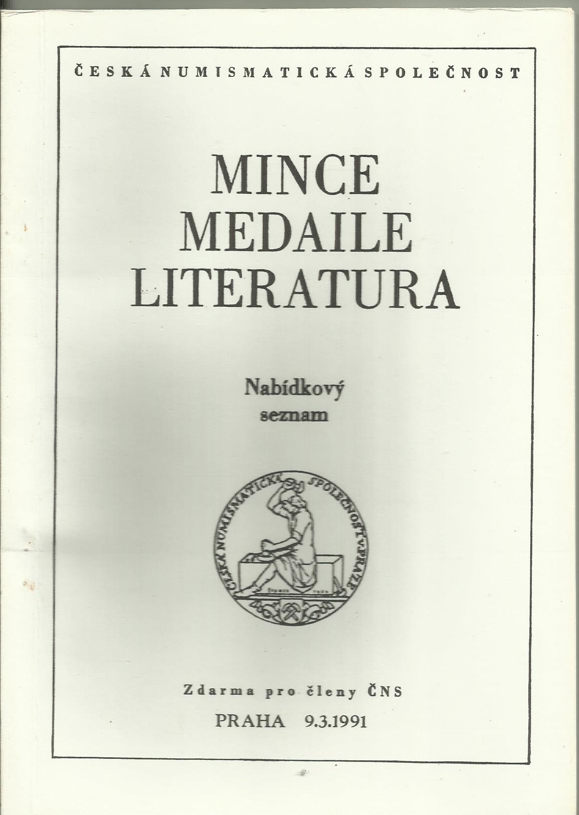 Mince, medaile, literatura - březen 1991