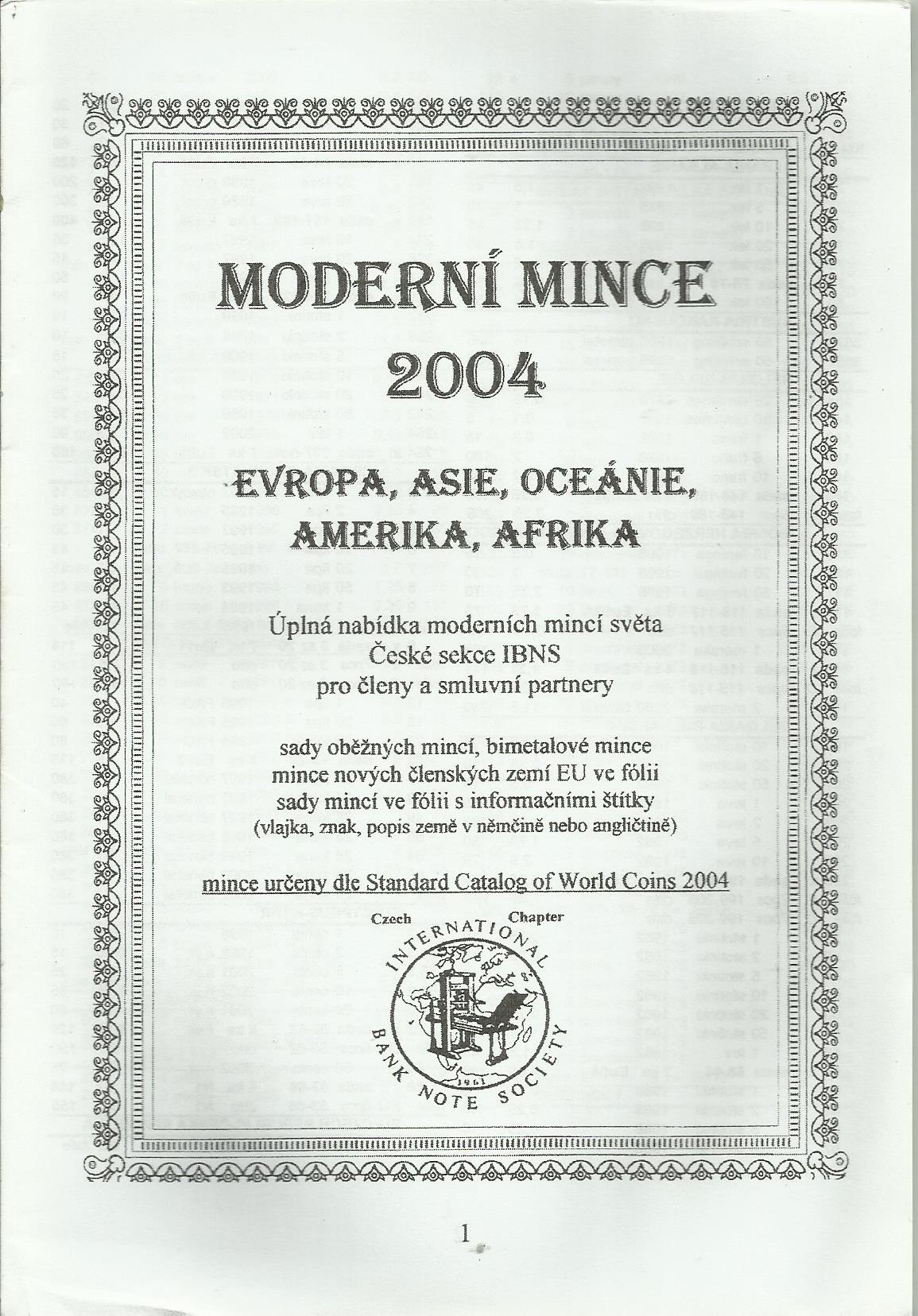 Moderní mince 2004
