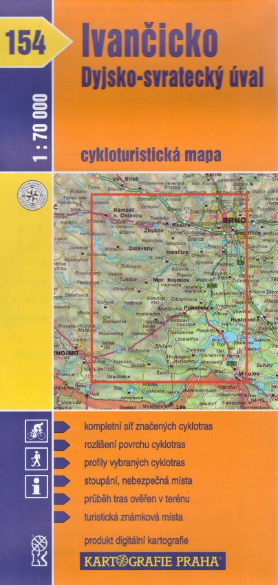 Cykloturistická mapa 154-Ivančicko, Dyjsko-svratecký úval - 1 : 70 000