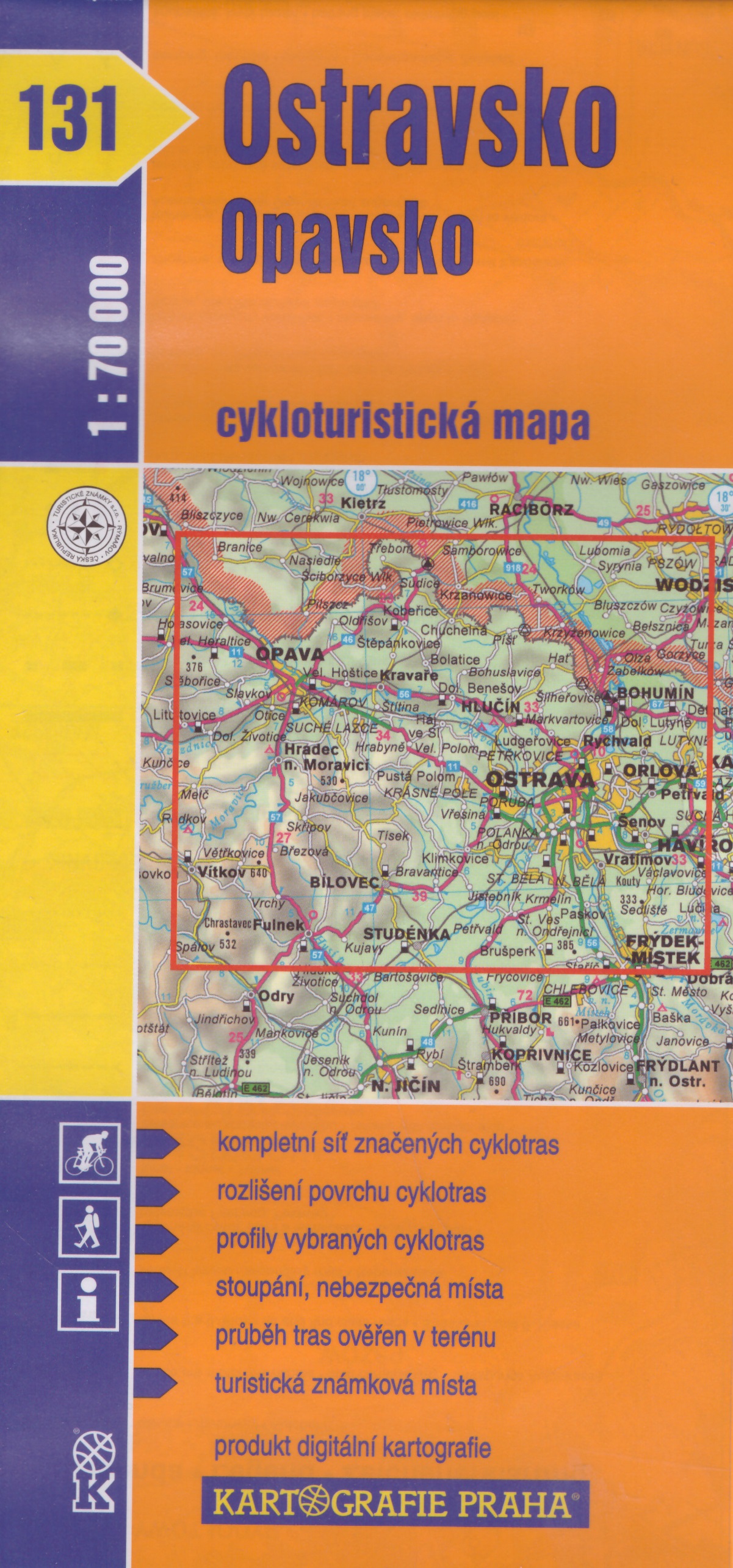 Cykloturistická mapa 131-Ostravsko, Opavsko - 1 : 70 000