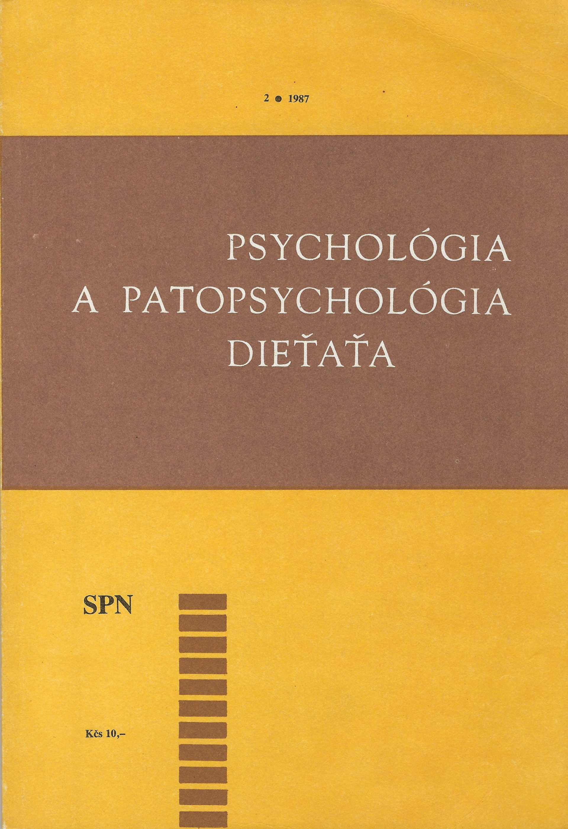 Psychológia a patopsychológia dieťaťa 2/1987