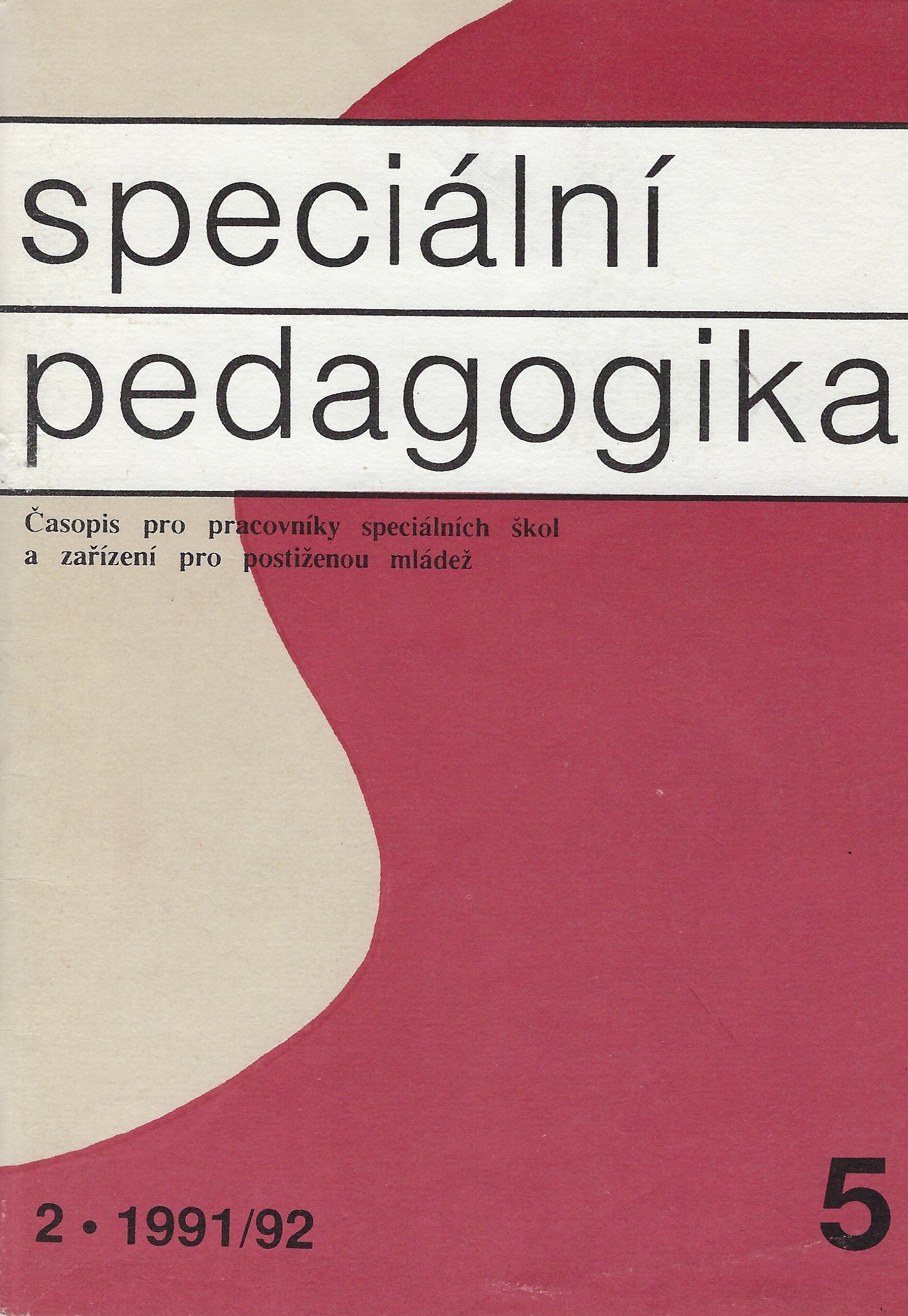Speciální pedagogika 5-1991/92
