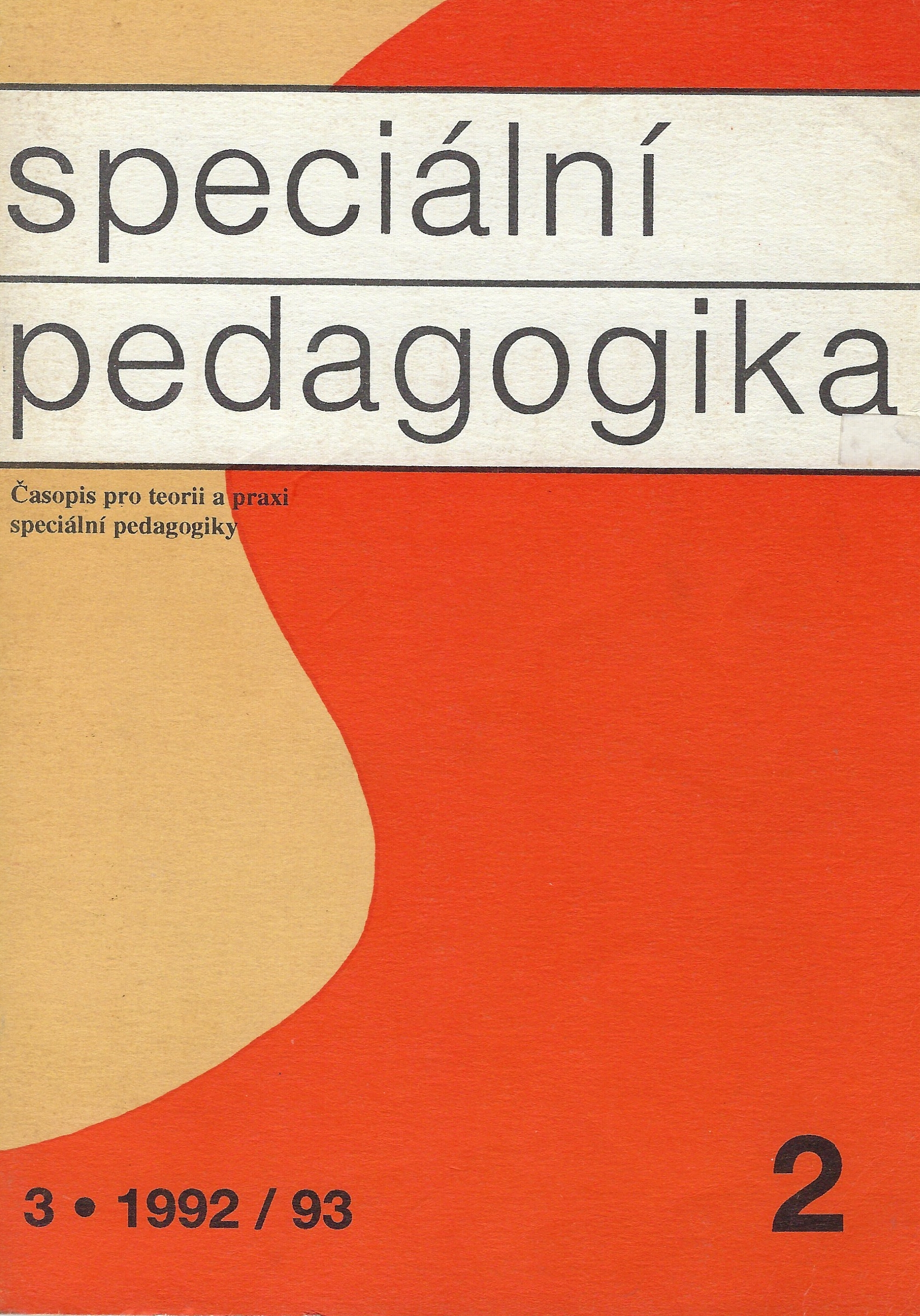 Speciální pedagogika 2-1992/93