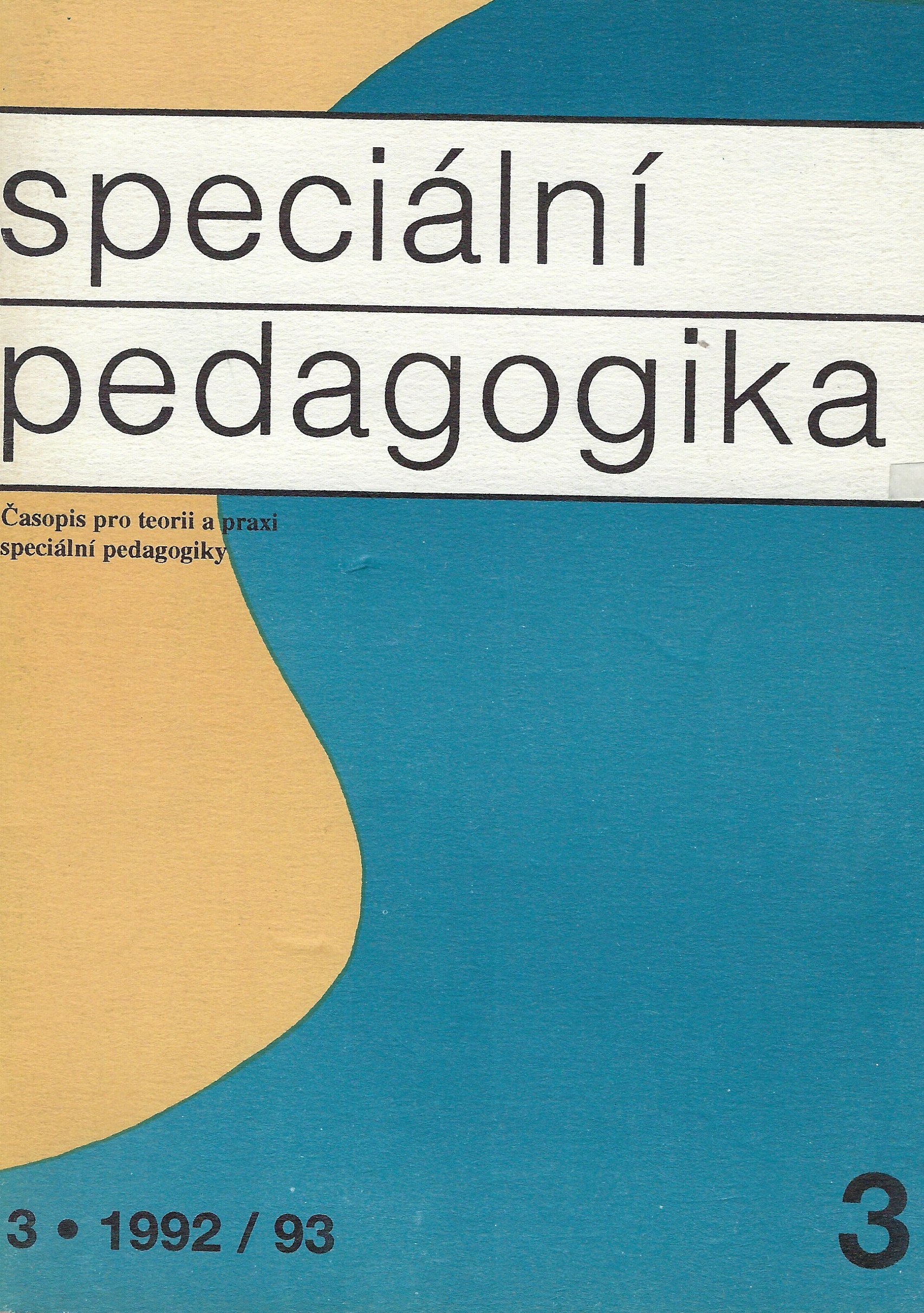 Speciální pedagogika 3-1992/93
