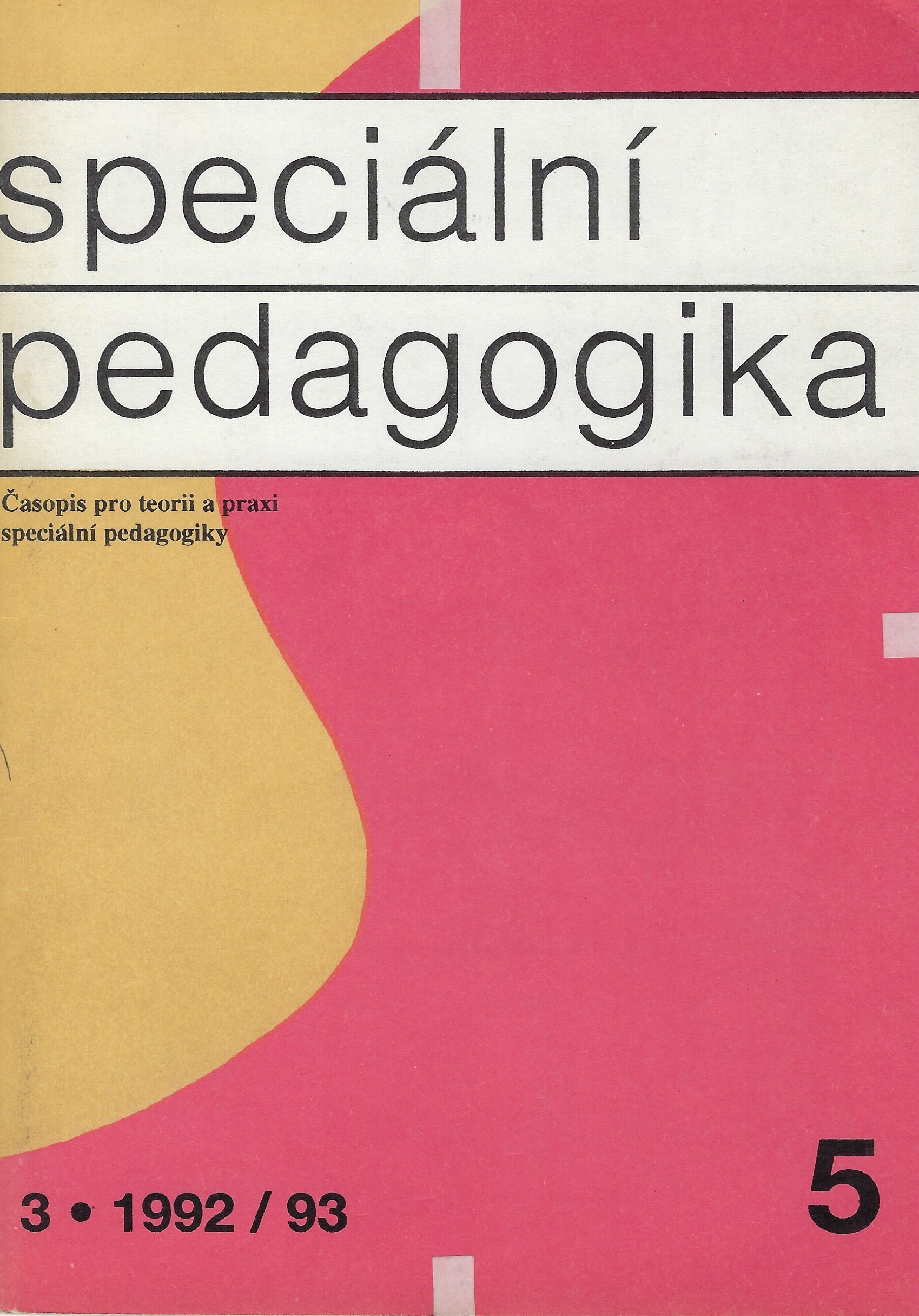 Speciální pedagogika 5-1992/93