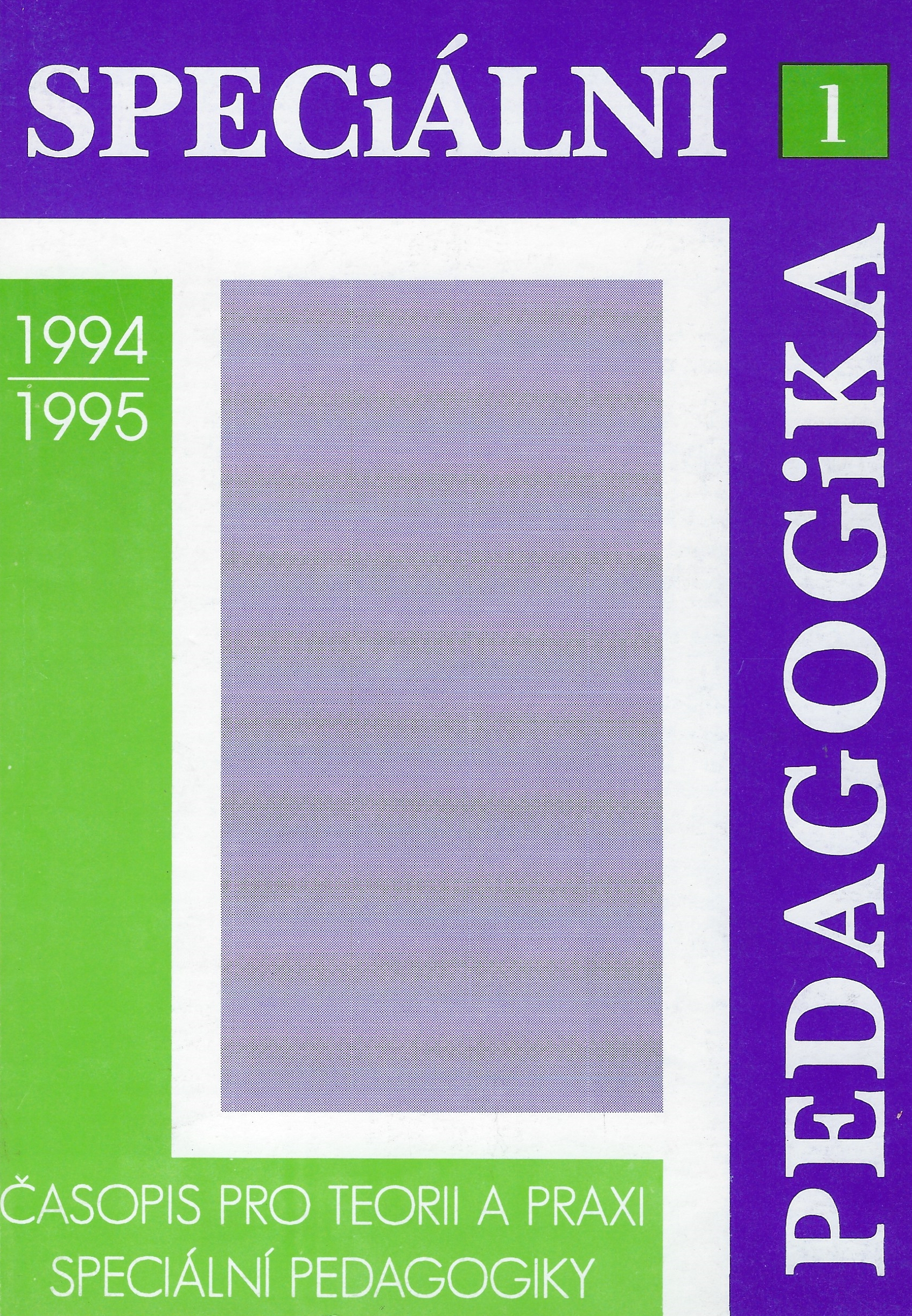 Speciální pedagogika 1-1994/1995