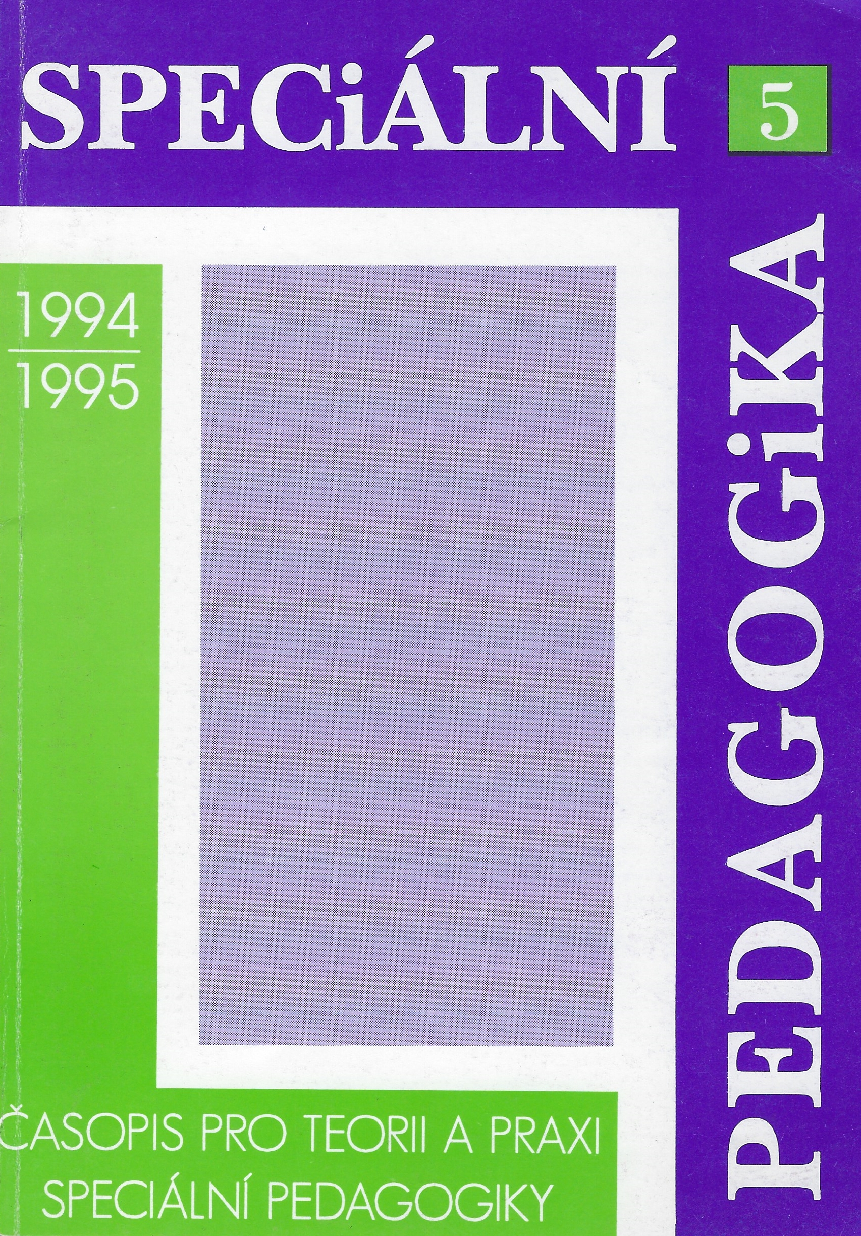 Speciální pedagogika 5-1994/1995