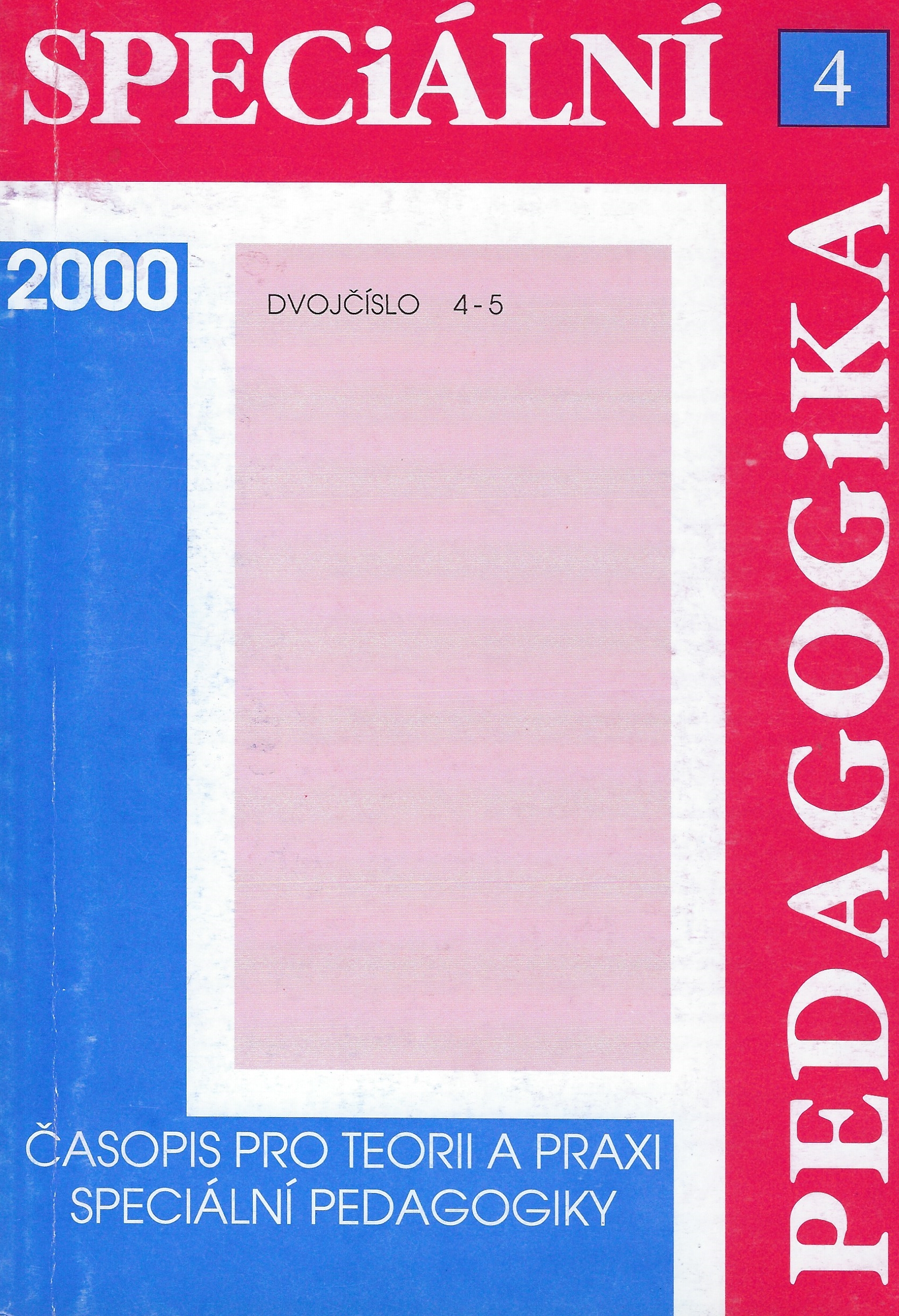 Speciální pedagogika 4-5/2000