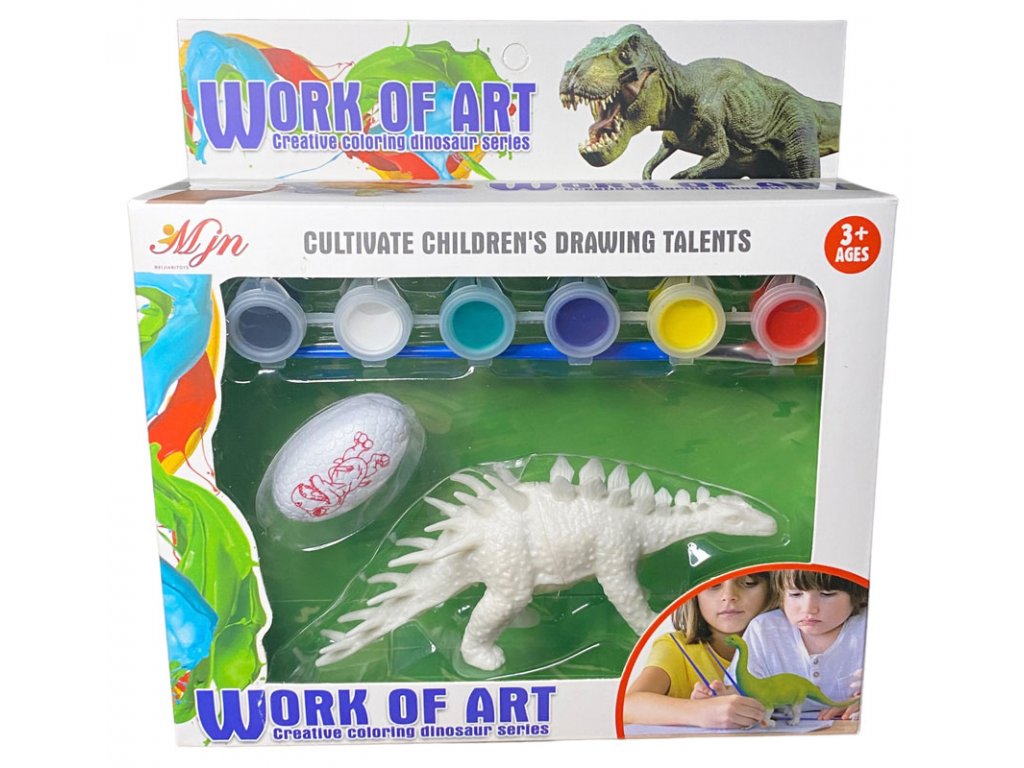 Dinosaurus na vymalování s barvami-Stegosaurus