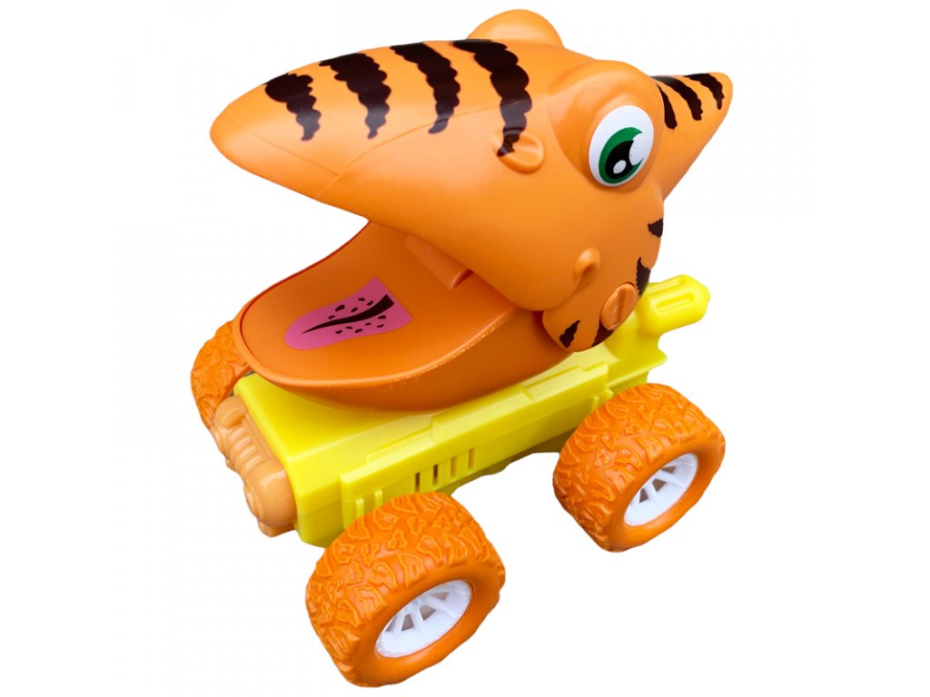 Dinosaurus-Auto natahovací 12 cm - oranžové