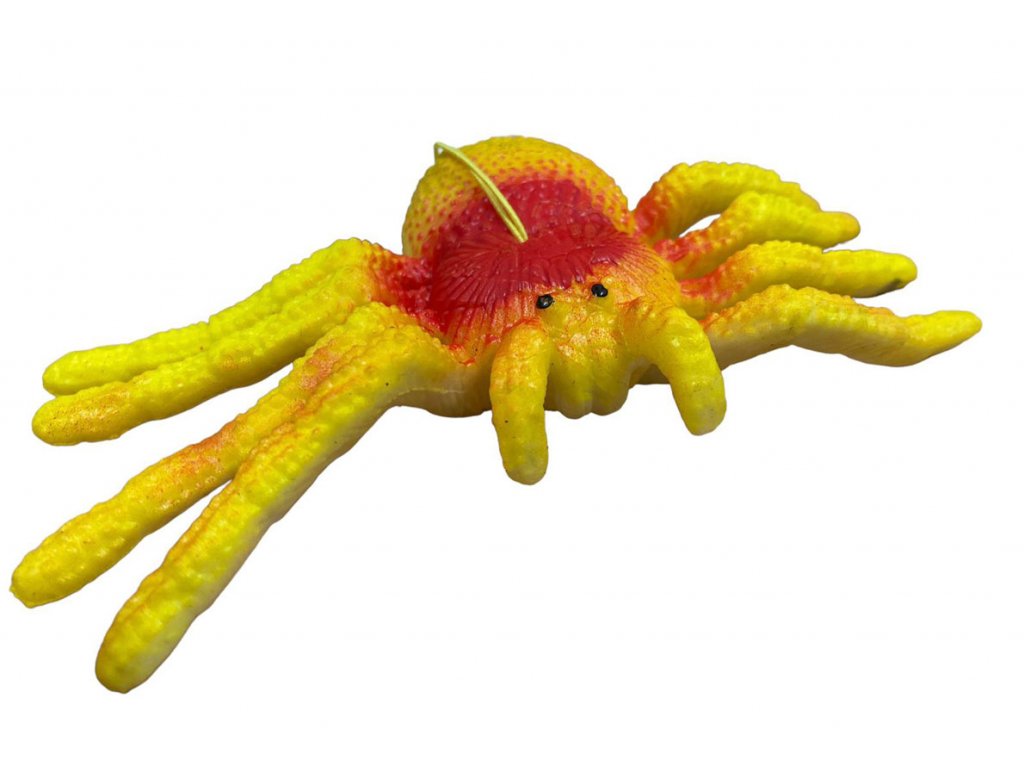Gumový pavouk 14 cm-žlutý