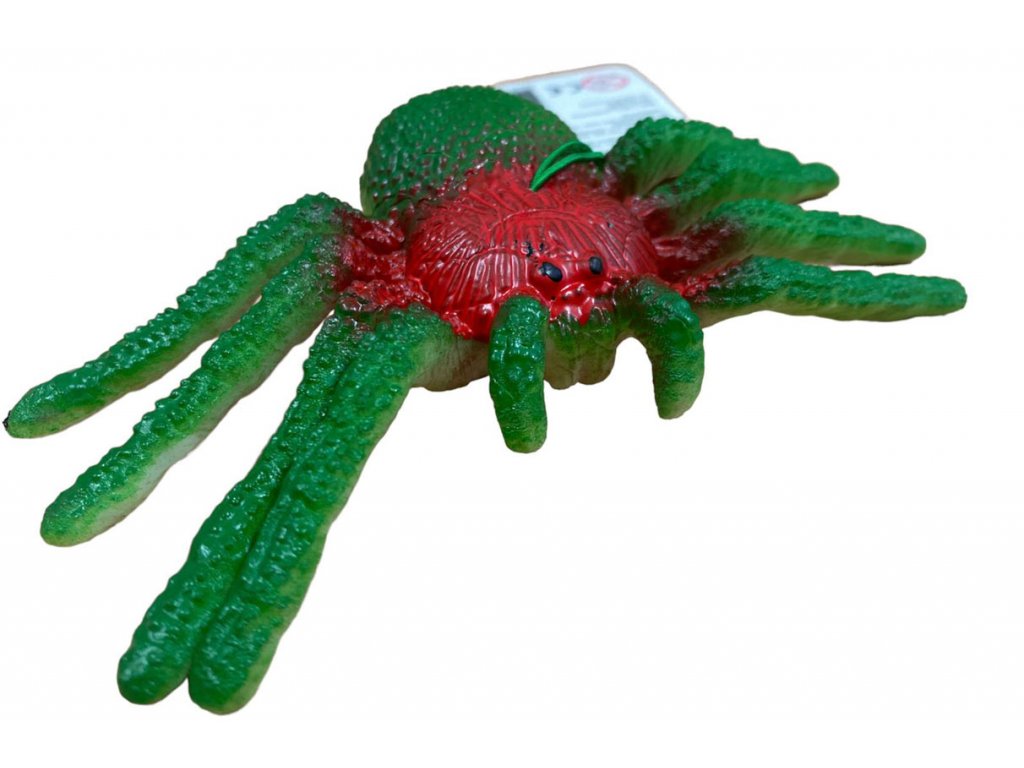 Gumový pavouk 14 cm-zelený
