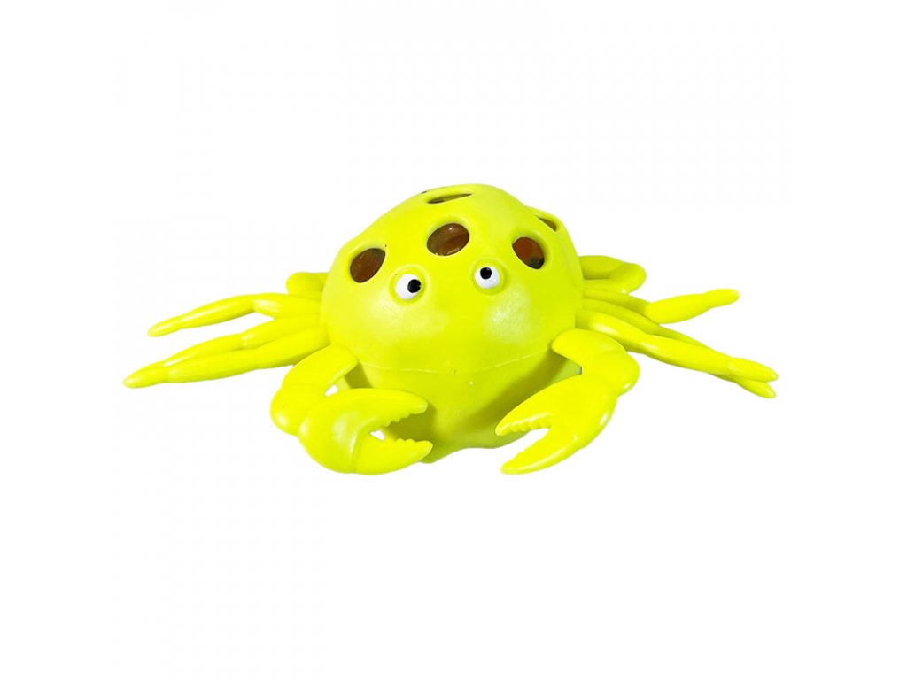 Antistresový míček-Krab - žlutý