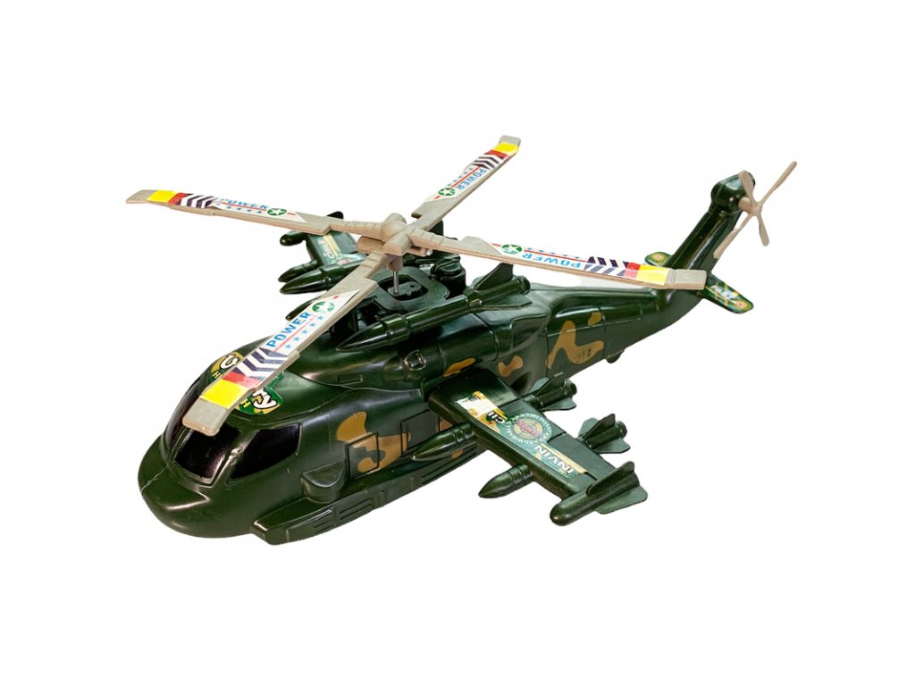 Vojenský vrtulník 23 cm-zelený