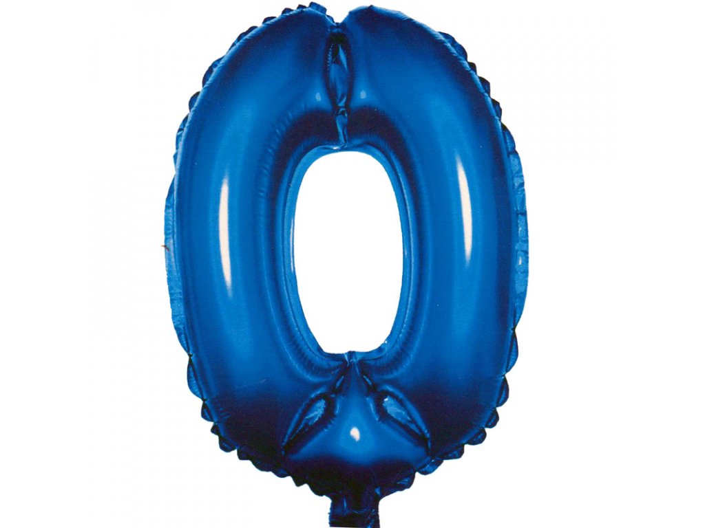 Fóliový balónek 82 cm-modrý číslo 0