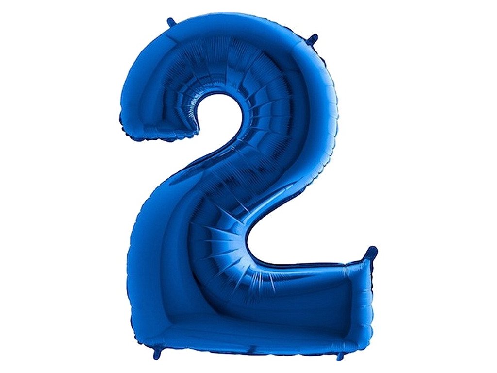 Fóliový balónek 82 cm-modrý číslo 2
