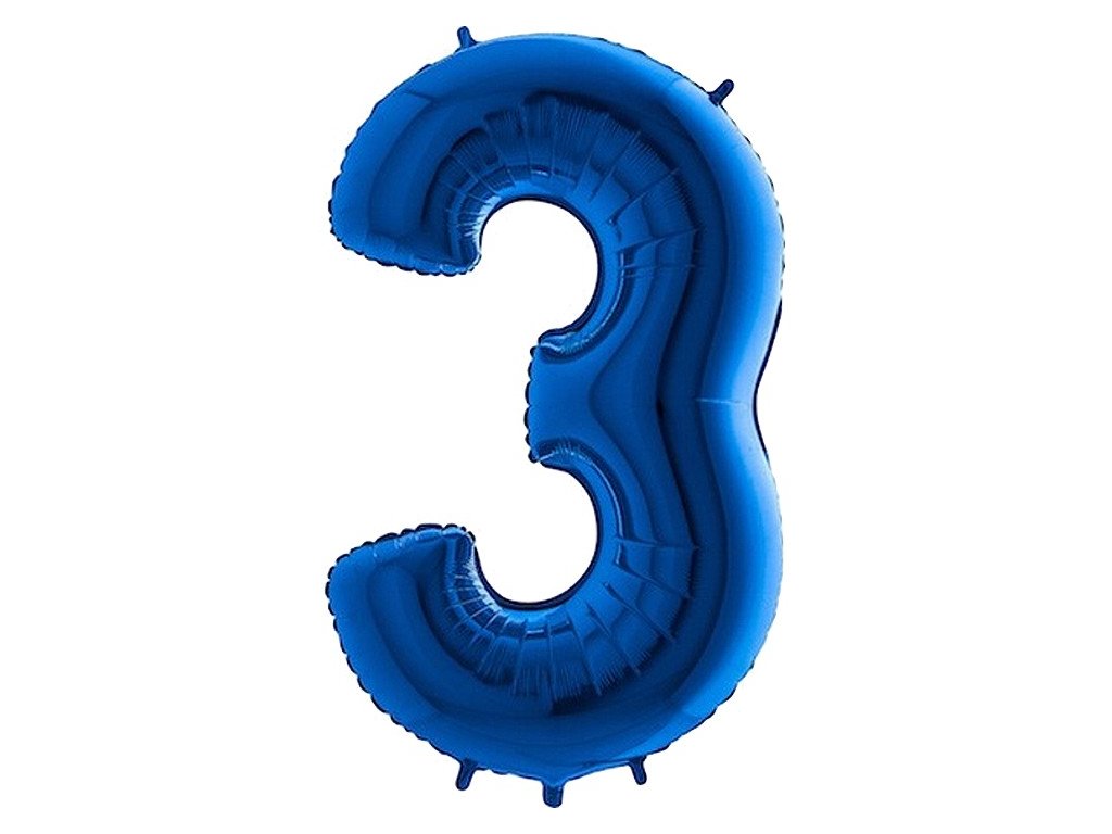 Fóliový balónek 82 cm-modrý číslo 3
