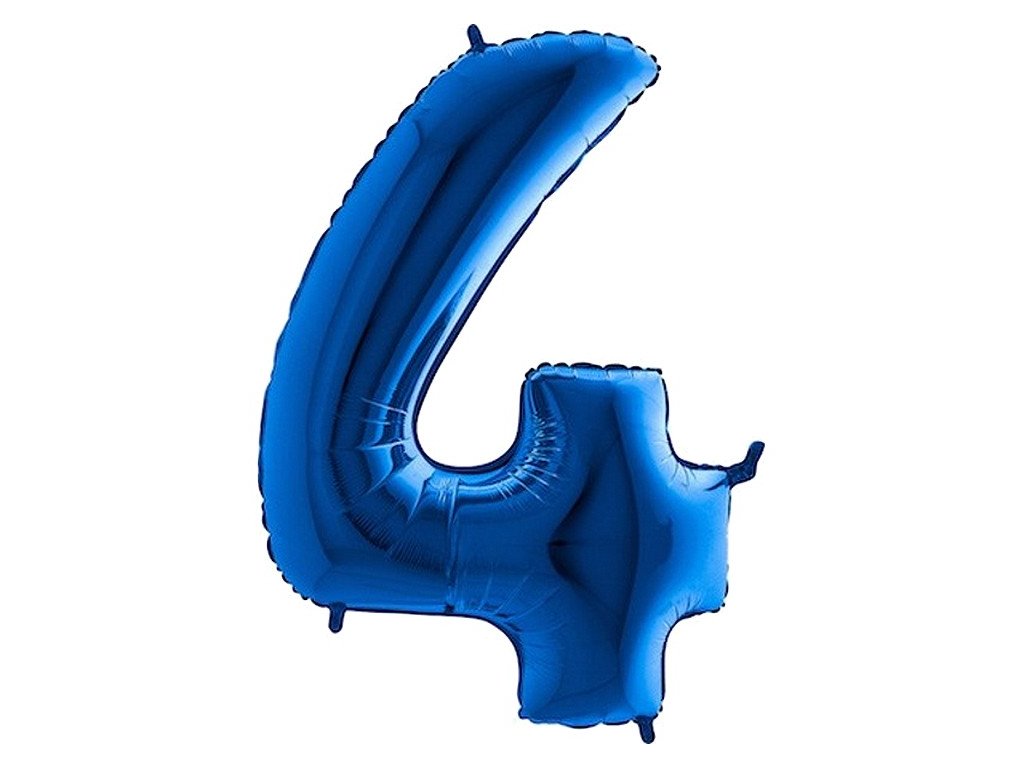 Fóliový balónek 82 cm-modrý číslo 4