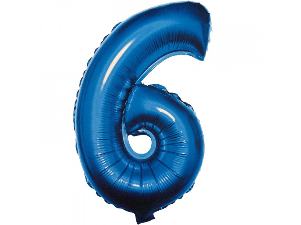 Fóliový balónek 82 cm-modrý číslo 6