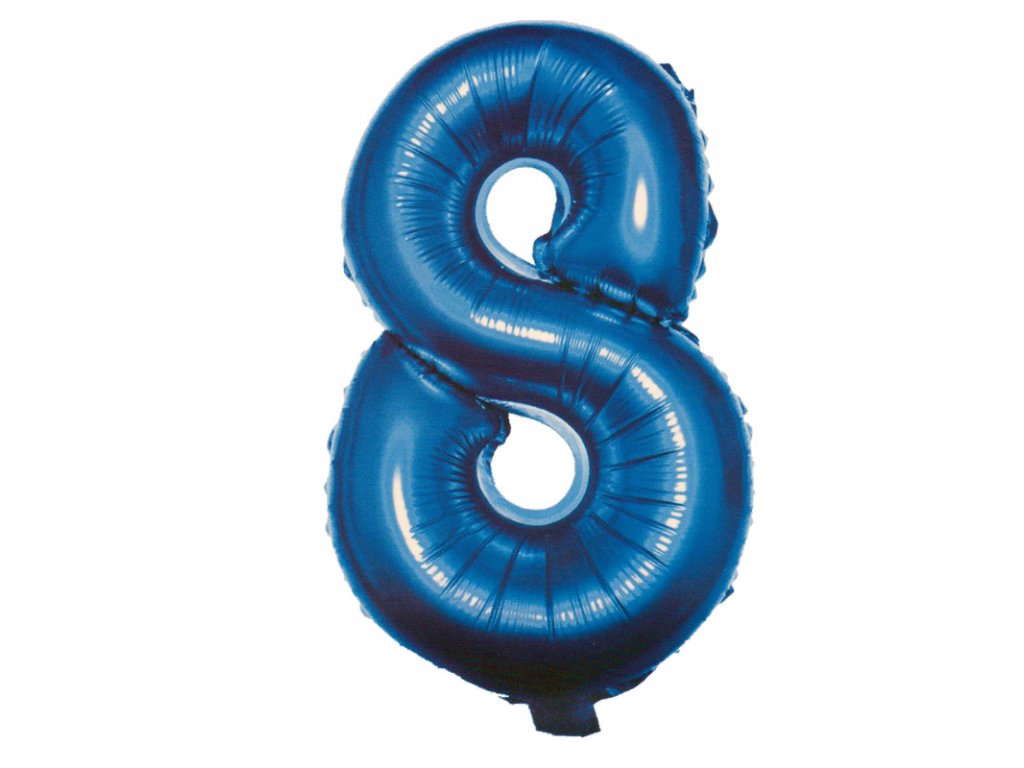 Fóliový balónek 82 cm-modrý číslo 8