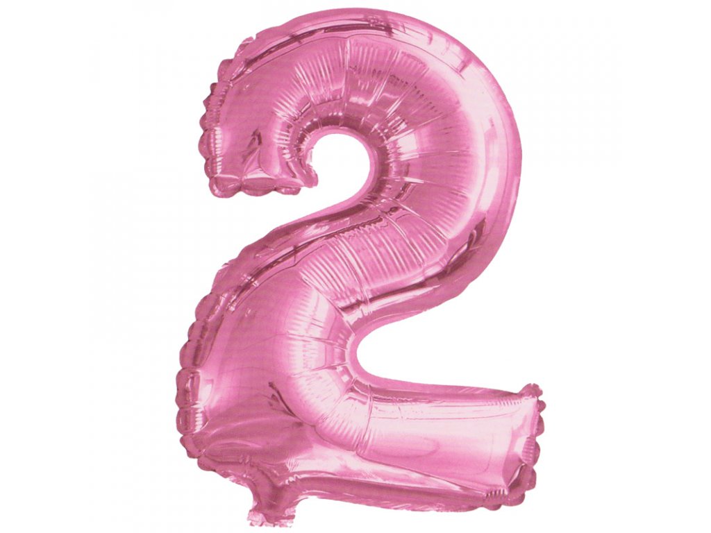 Fóliový balónek 82 cm-růžový číslo 2