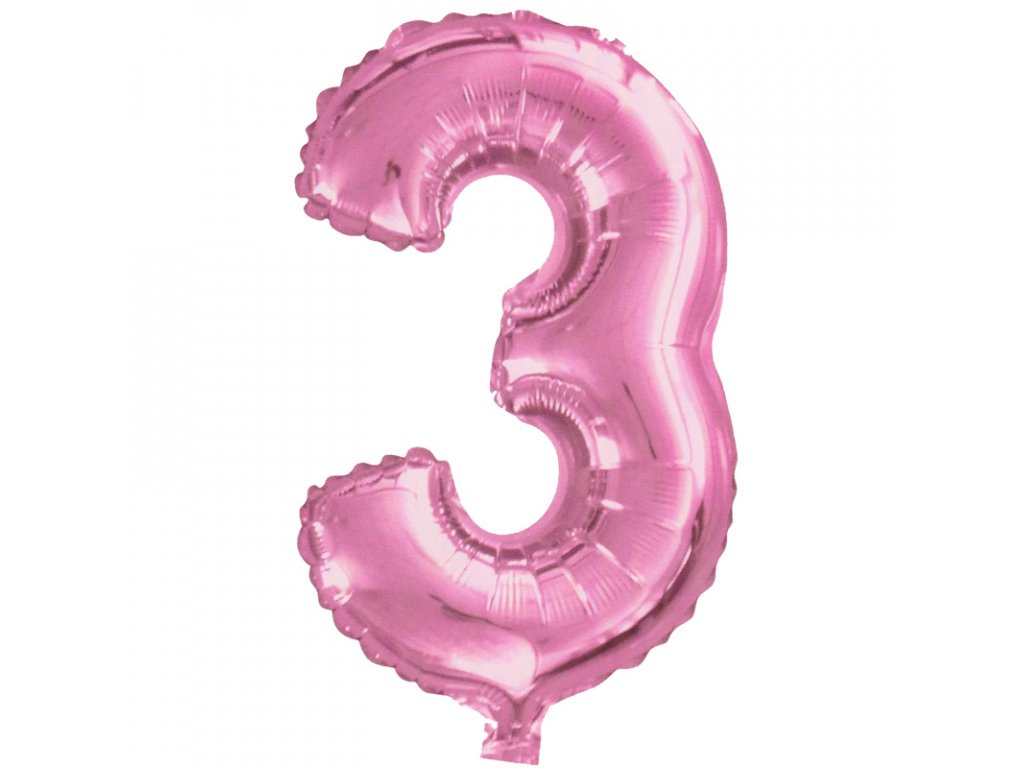 Fóliový balónek 82 cm-růžový číslo 3