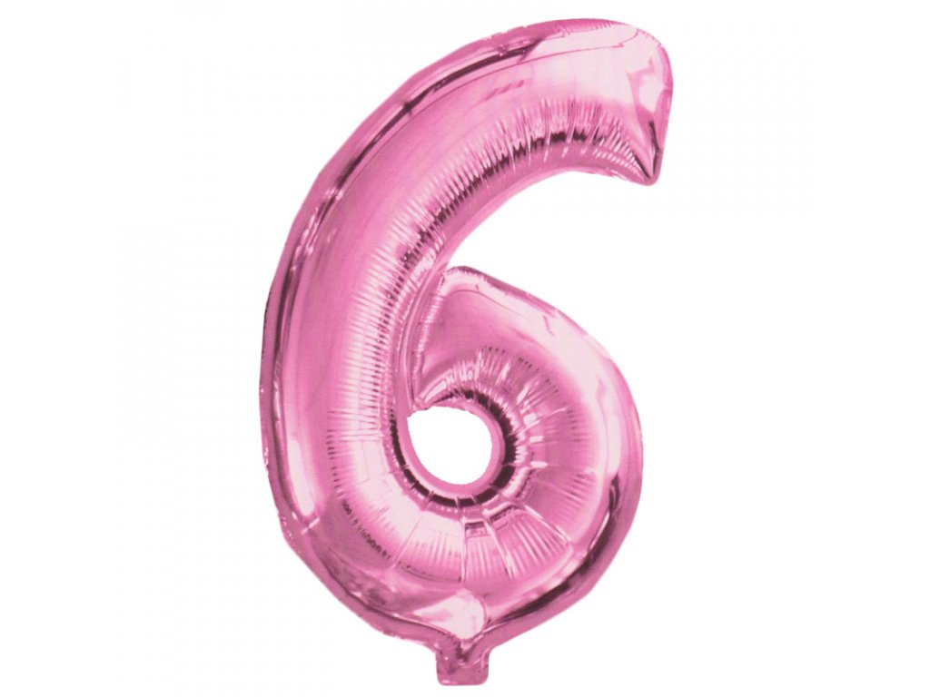 Fóliový balónek 82 cm-růžový číslo 6
