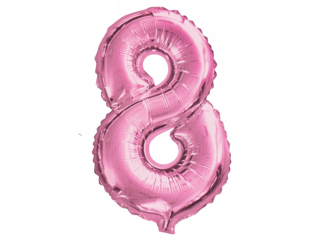 Fóliový balónek 82 cm-růžový číslo 8