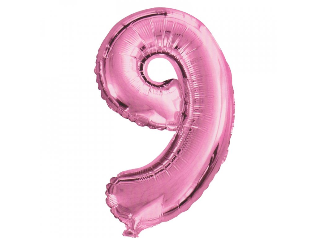 Fóliový balónek 82 cm-růžový číslo 9