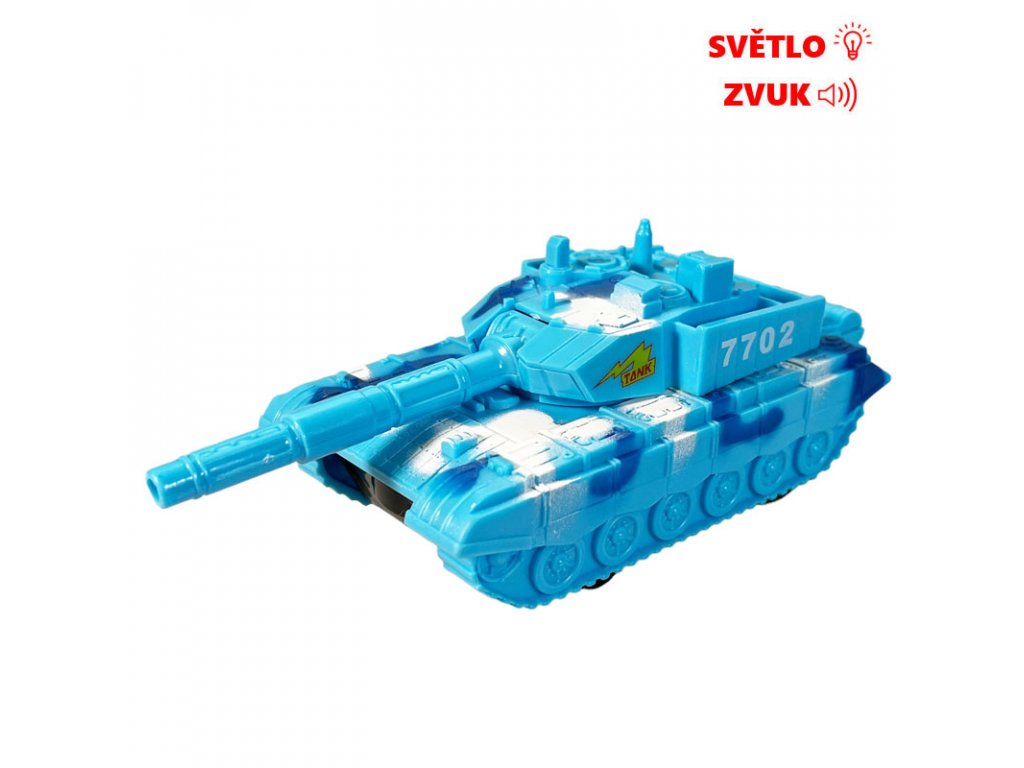 Tank Leopard se světlem a zvukem modrý 16 cm 7022