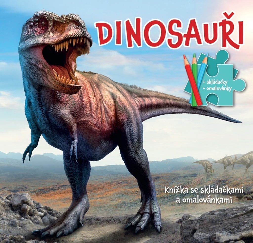 Knížka se skládačkami a omalovánkami-Dinosauři