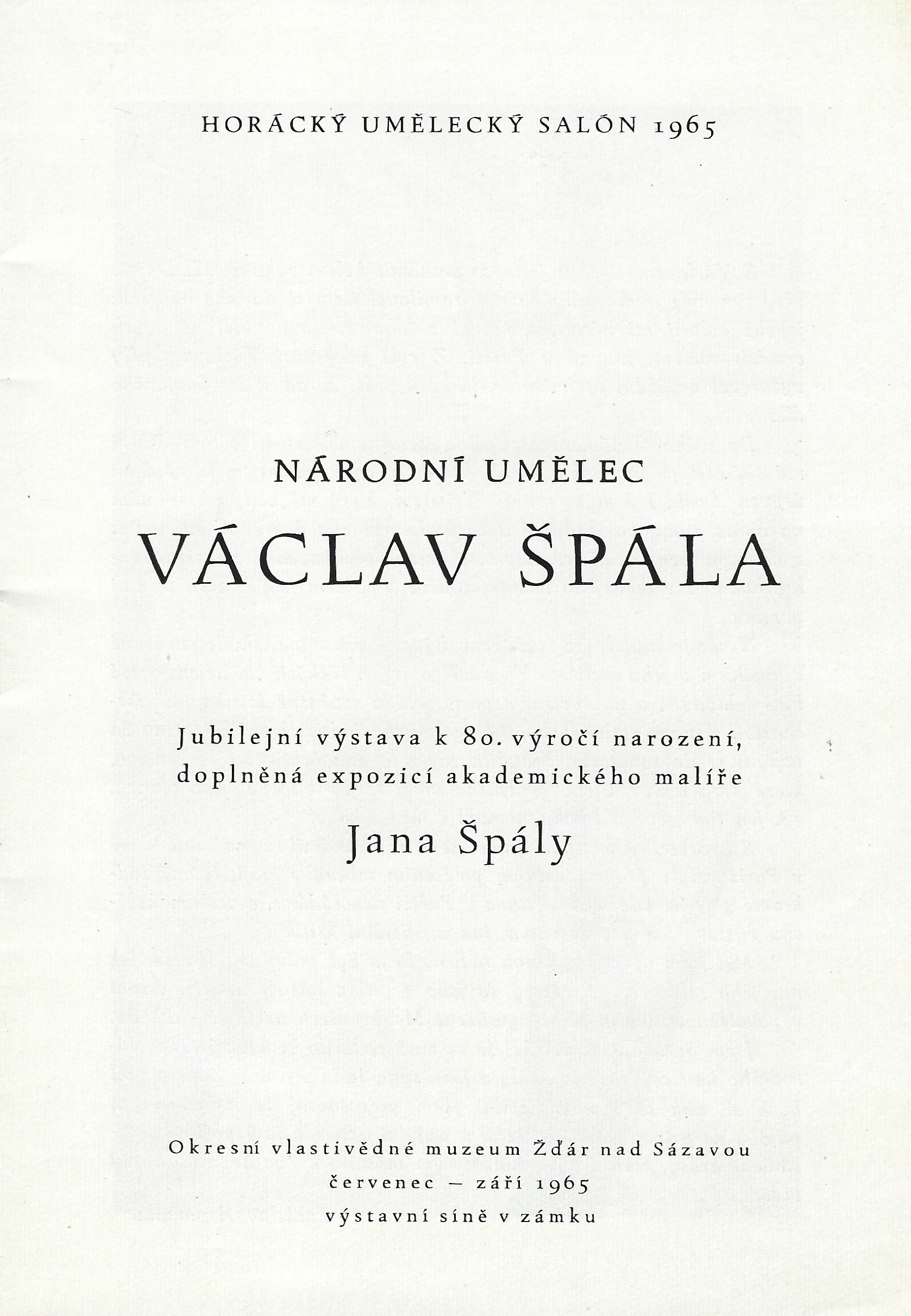 Horácký umělecký salón 1965-Václav Špála