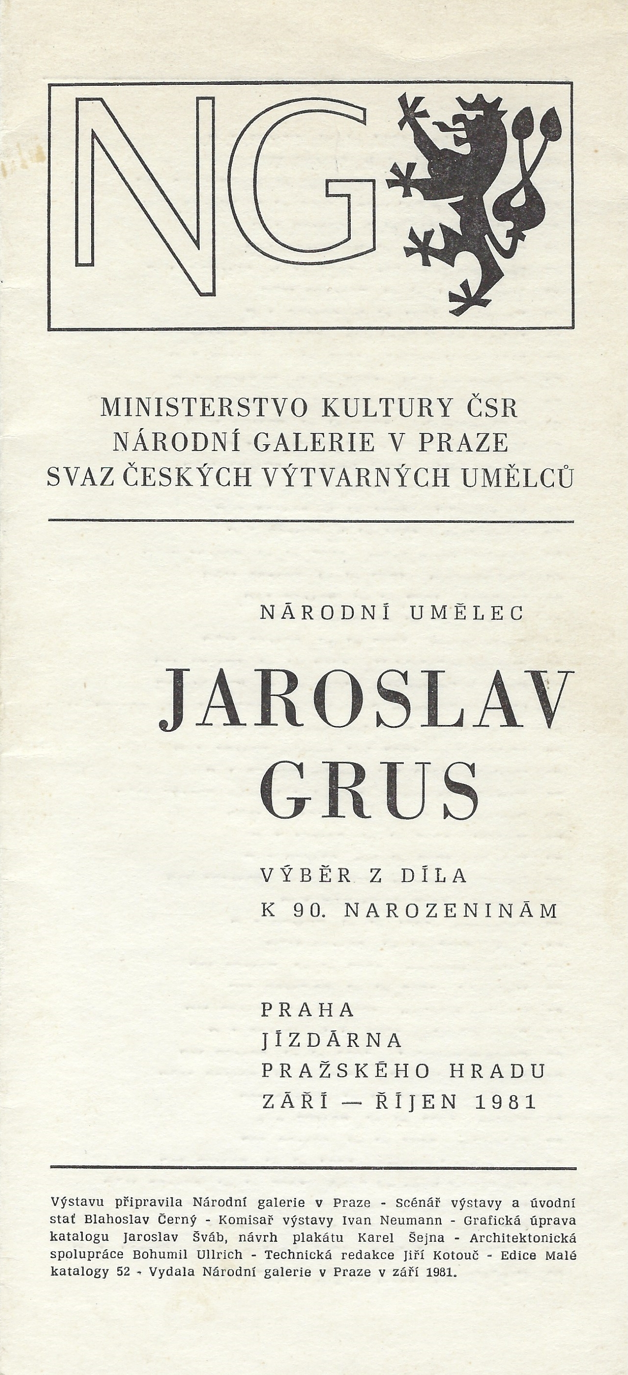 Jaroslav Grus-Výběr z díla k 90. narozeninám