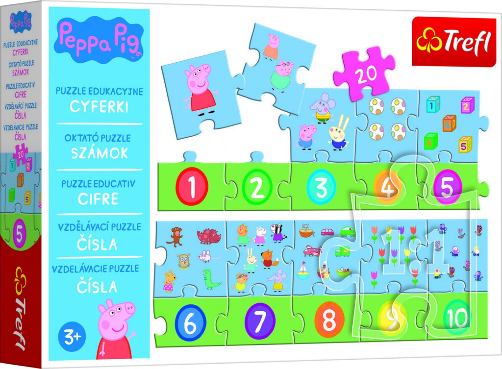 Puzzle vzdělávací 20-Peppa Pig - Čísla